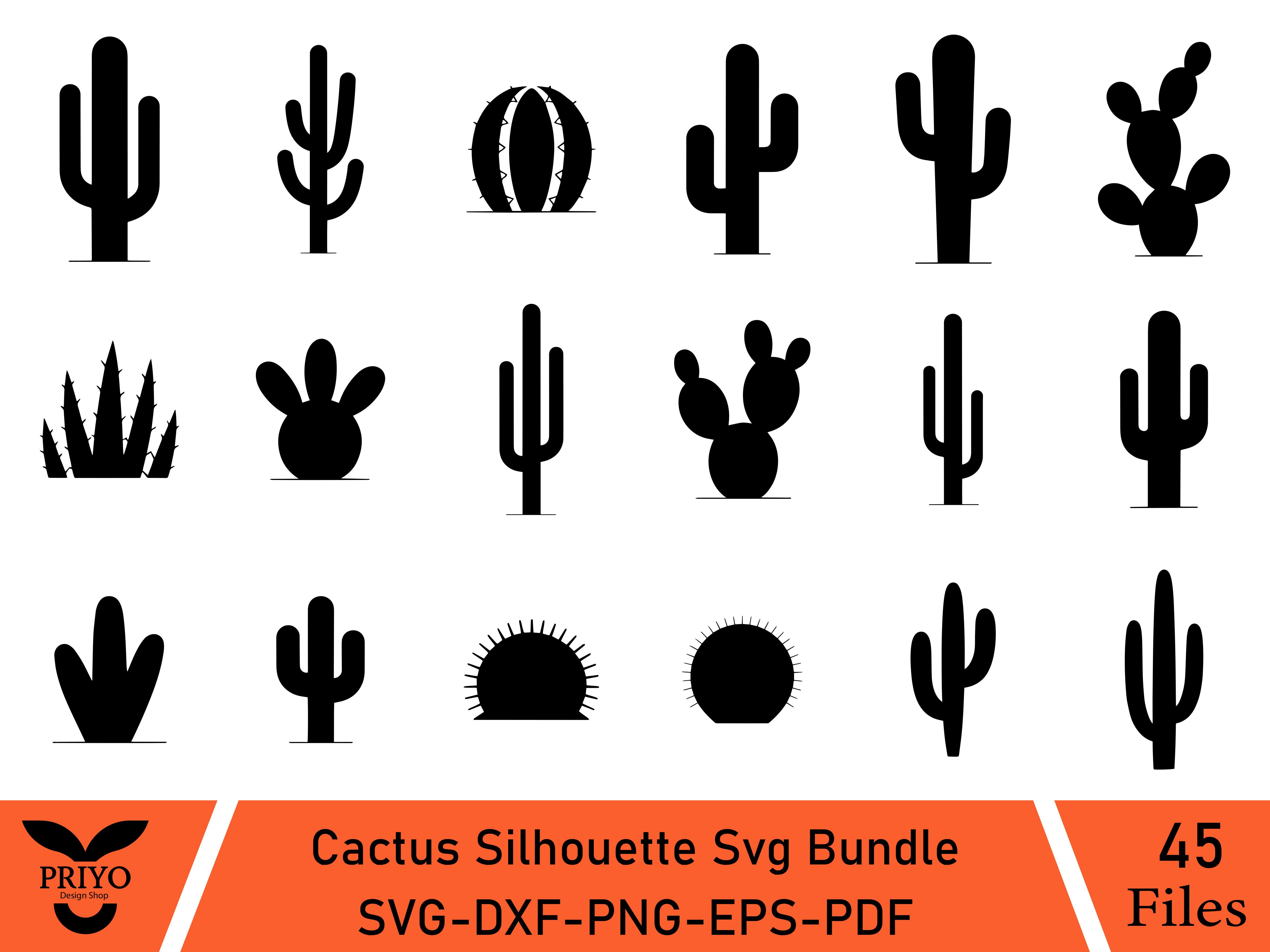 Cactus Silhouette Svg Bundle, Cactus SVG