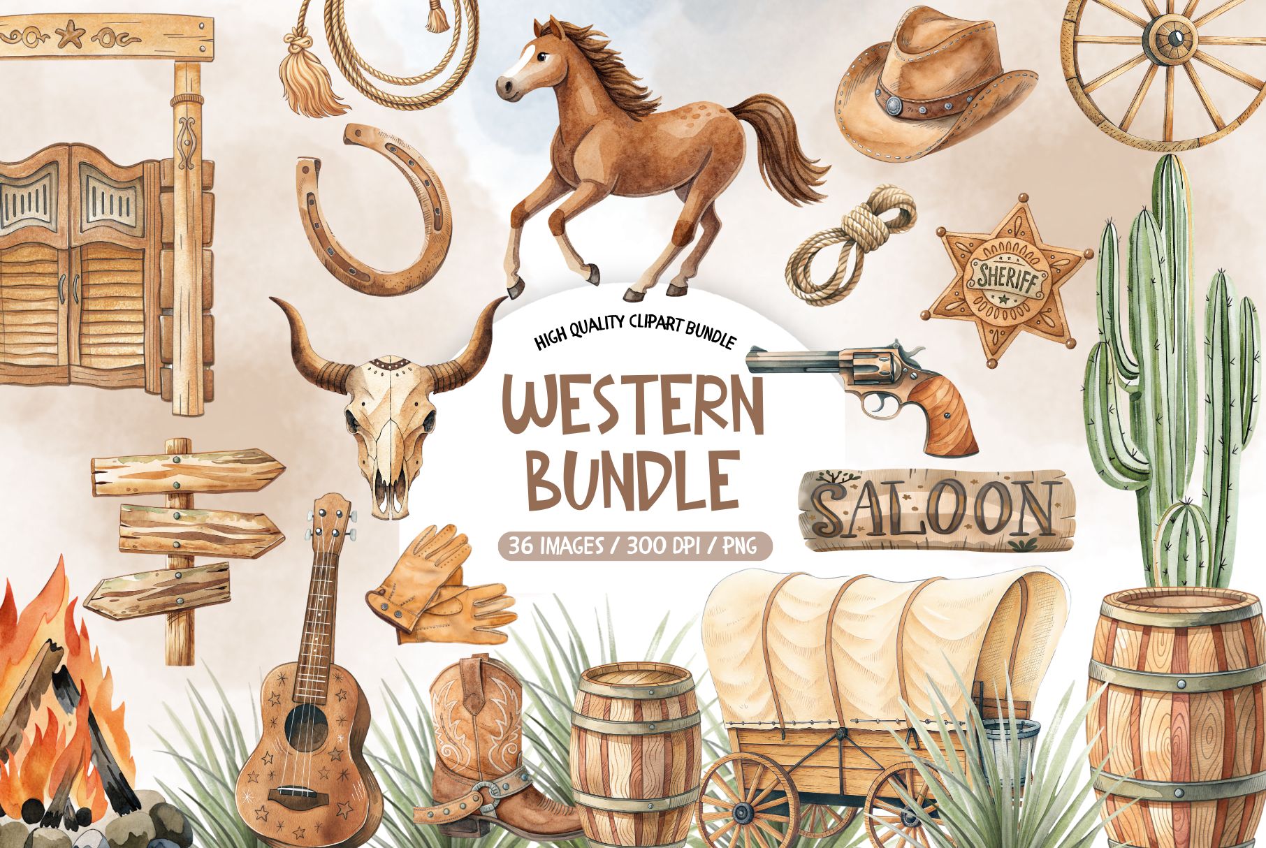Rustic Cowboy Graphics Bundle